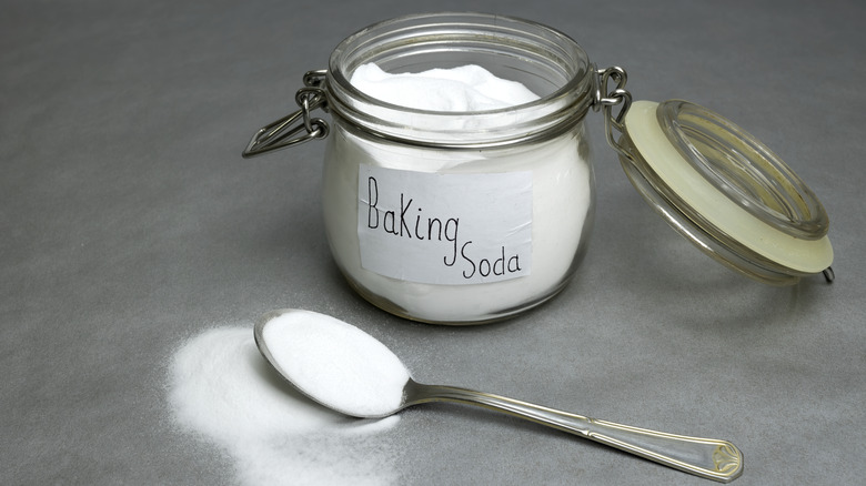 Baking soda in resealable jar