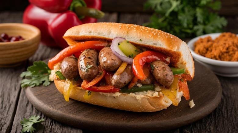 Sausage and pepper sandwich