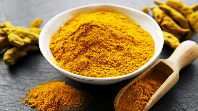 Turmeric powder in a bowl