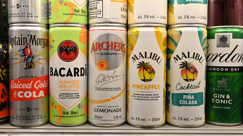 Multiple canned cocktails