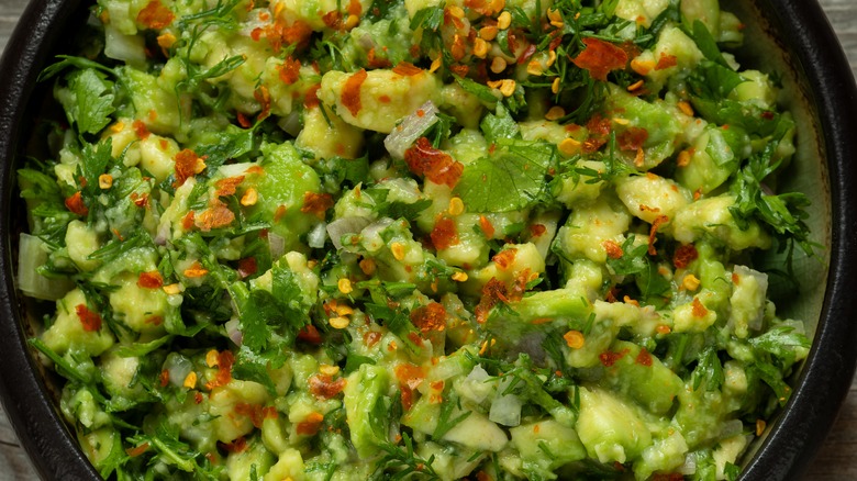 Close up of guacamole