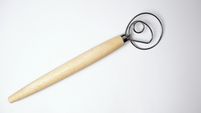 Danish dough whisk on a white background