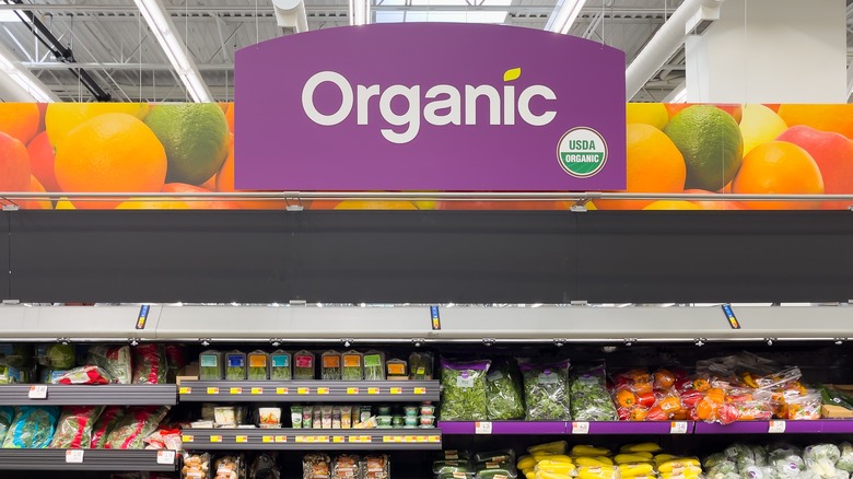 Organic produce aisle