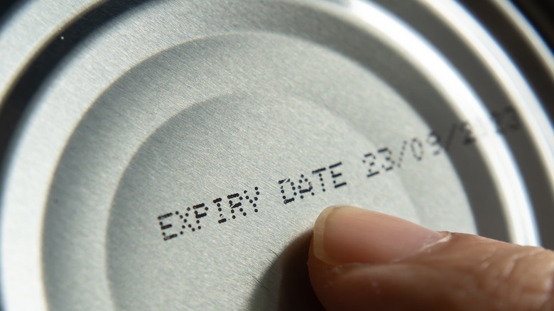 Expiration date on can of food