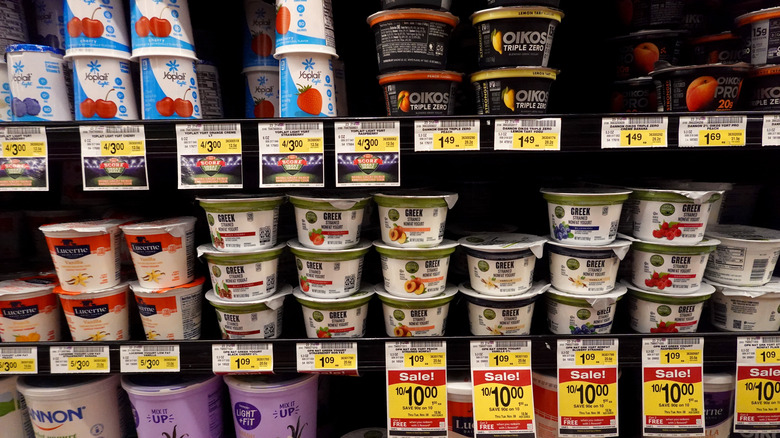 yogurt on cooler shelves