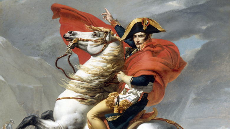 Painting of Napoleon Bonaparte riding a horse