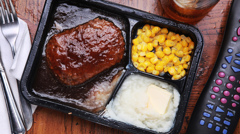 TV dinner with TV remote