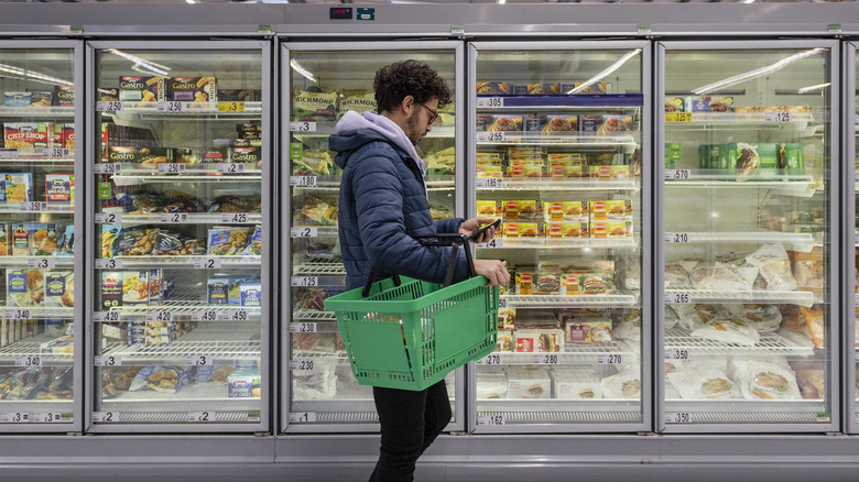 supermarket frozen food aisle