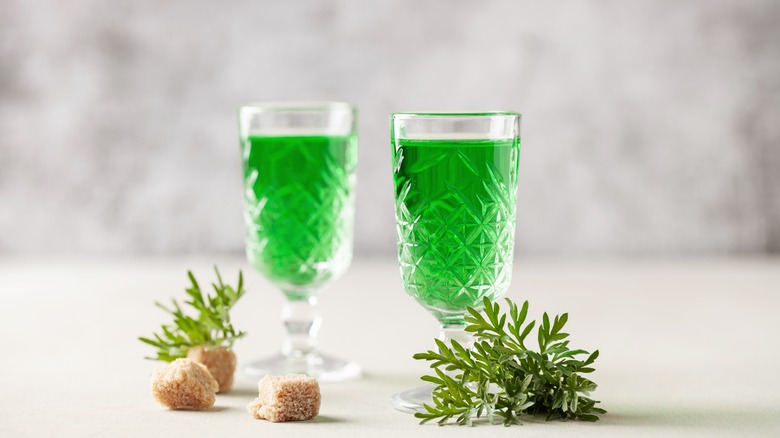 Two glasses of absinthe