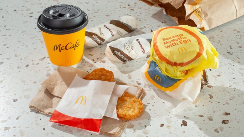 Assortment of McDonald's breakfast items