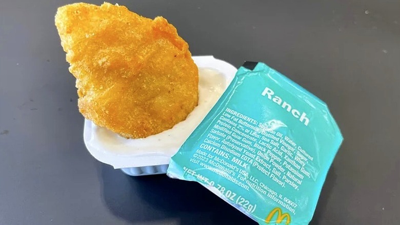 McNugget in ranch dipping sauce