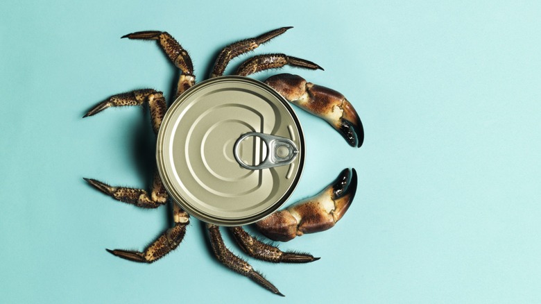 can on top of crab