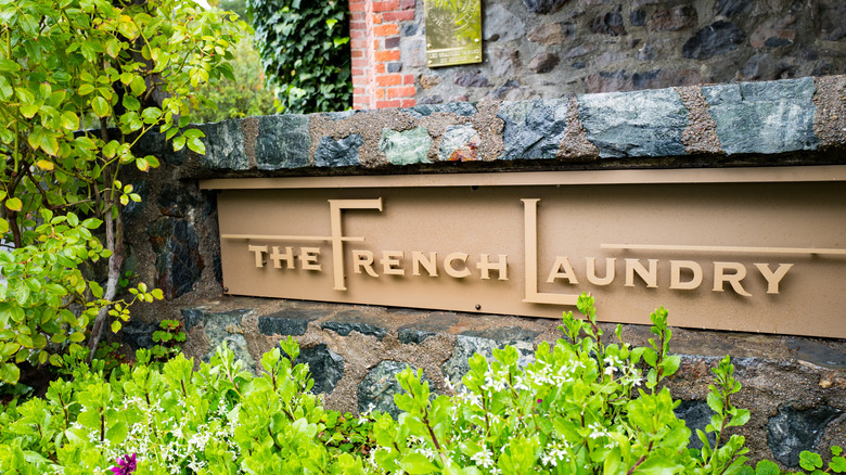 The front sign at the French Laundry restaurant