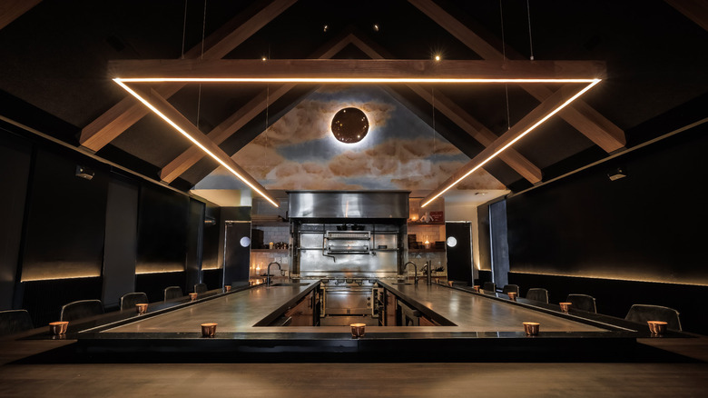A futuristic dining room