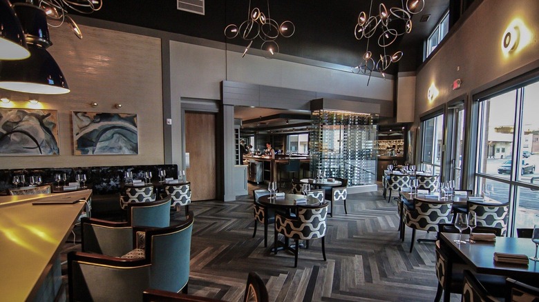 An edgy modern dining room