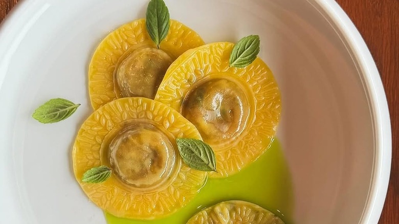 Close-up of raviolis