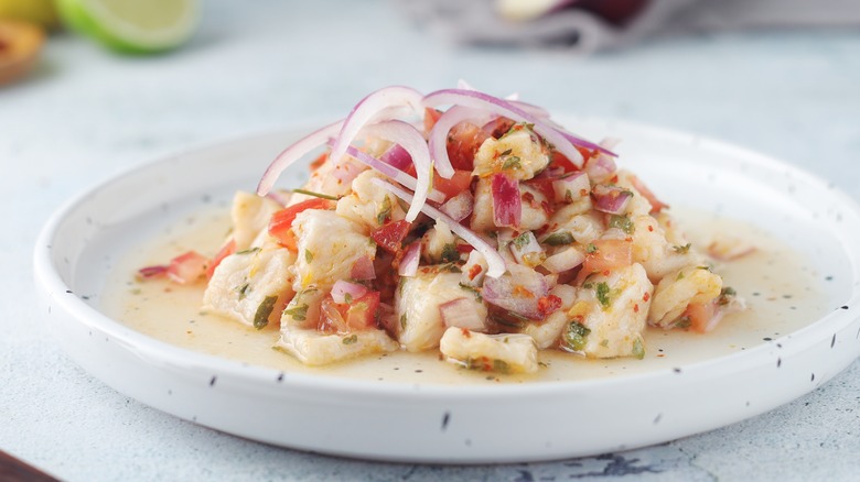 Peruvian ceviche with whitefish