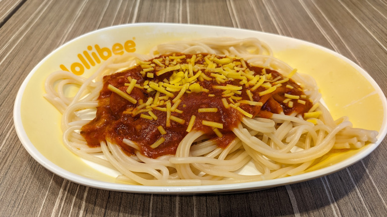 a plate of Jollibee's spaghetti