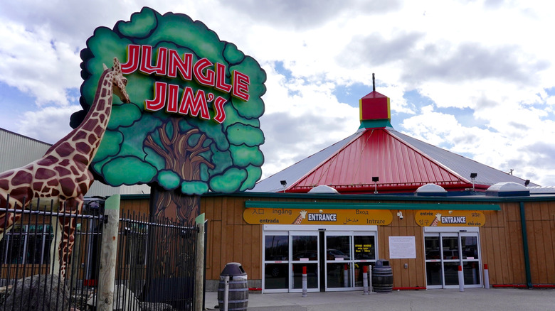 the sign outside a jungle jim's