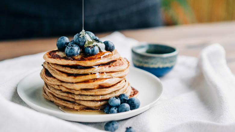 airy pancakes drizzled with honey