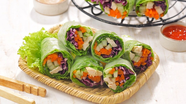 Platter of summer rolls