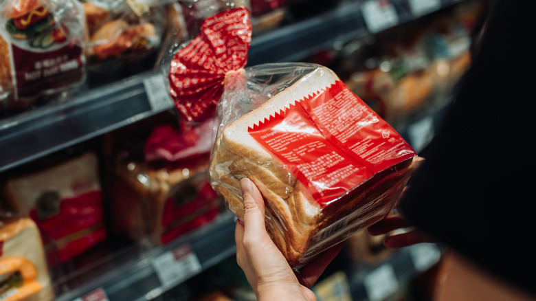 looking at label on storebought bread