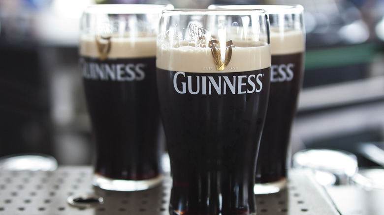 three glasses of Guinness