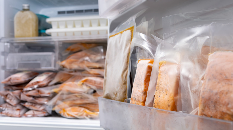 Salmon in the freezer