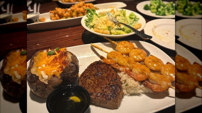 Several dishes from Longhorn Steakhouse