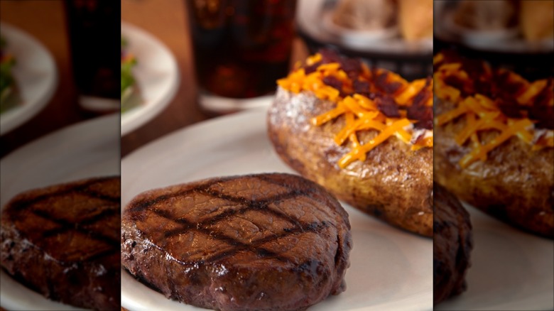 Texas Roadhouse sirloin steak and baked potato