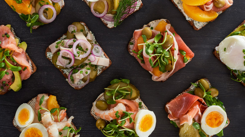 Assortment of Danish smørrebrød