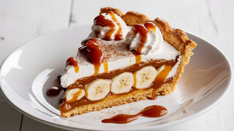 Slice of banoffee pie