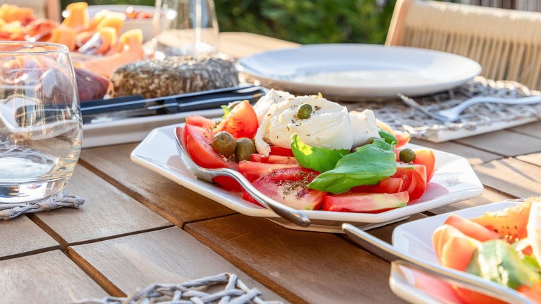 Outdoor dining spread