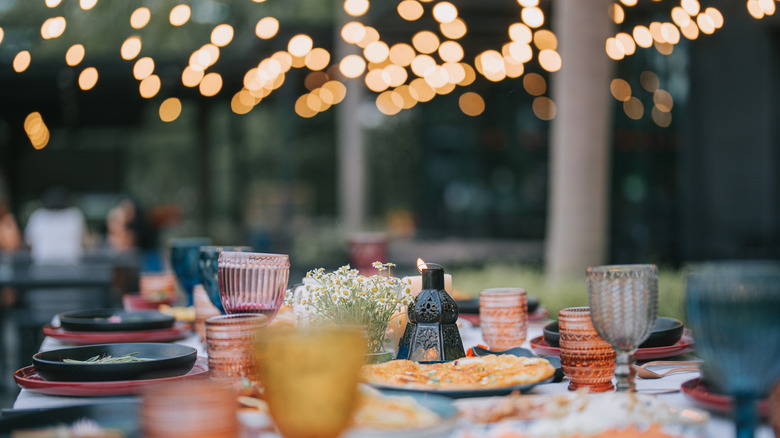 Outdoor table settings