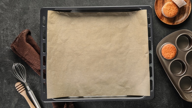 pan with parchment paper