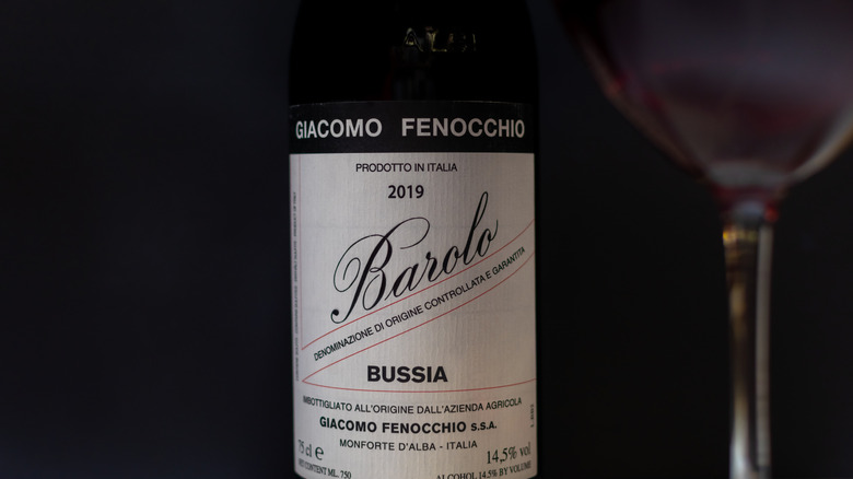 Bottle of Barolo wine