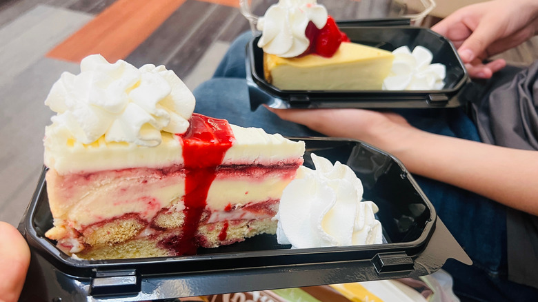 Slices of cheesecake