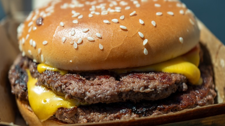 Close Up of McDonald's Double Quarter Pounder with cheese