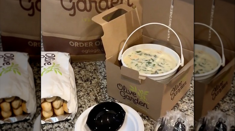 Bucket of Olive Garden soup