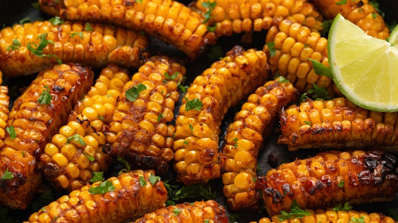 Seasoned corn ribs with lime