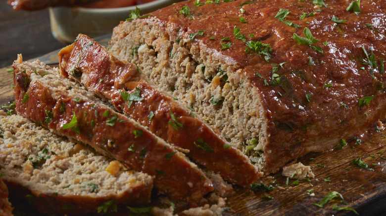 Meatloaf stuffed with veggies