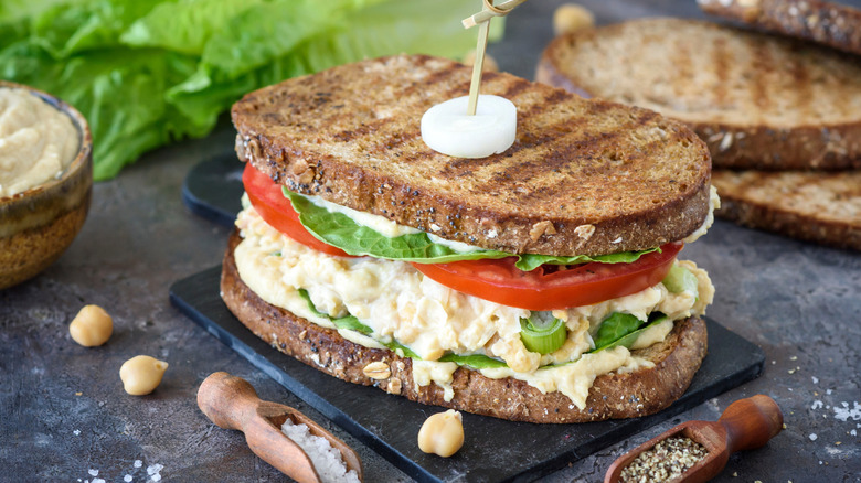 chickpea sandwich on slab