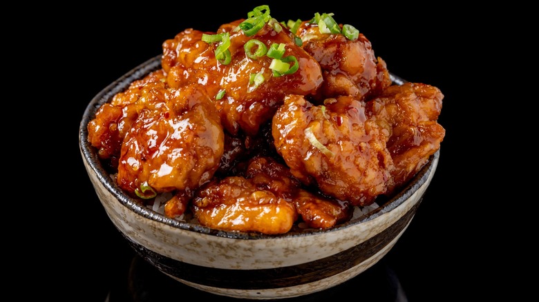 bowl of General Tso's chicken