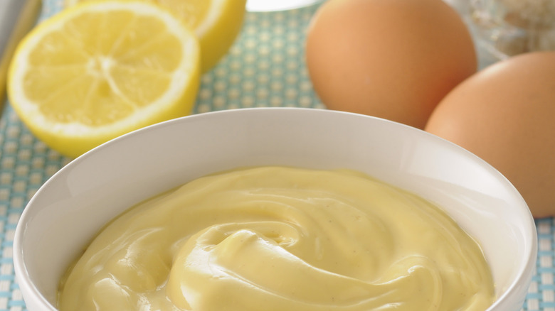 Homemade mayo in a bowl