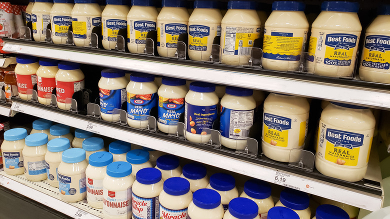 Mayonnaise on a grocery store shelf