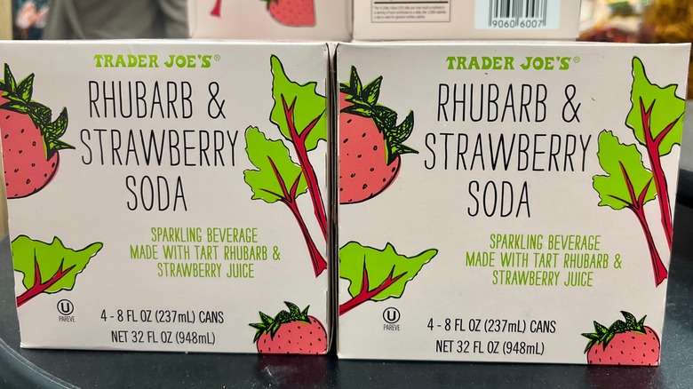 rhubarb and strawberry soda