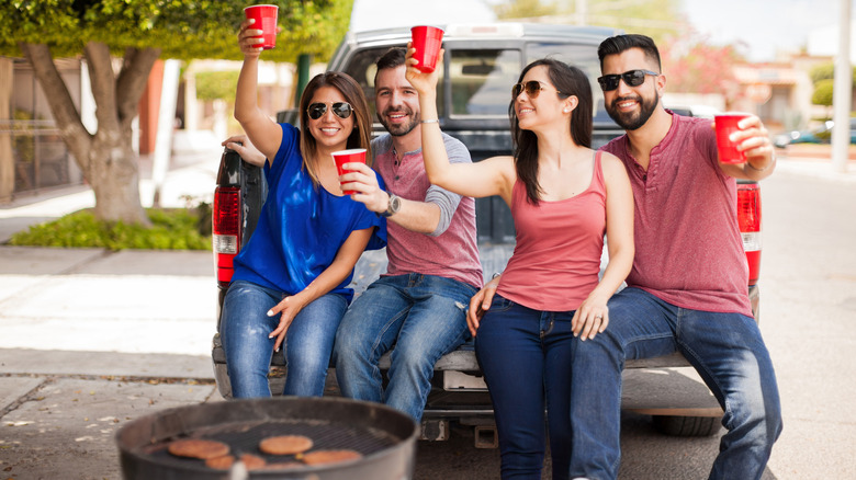 Tailgate party with friends