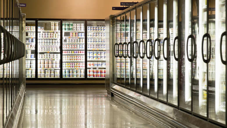 Grocery store refrigeration doors