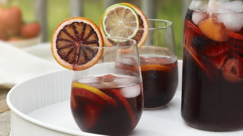 Glasses of red sangria