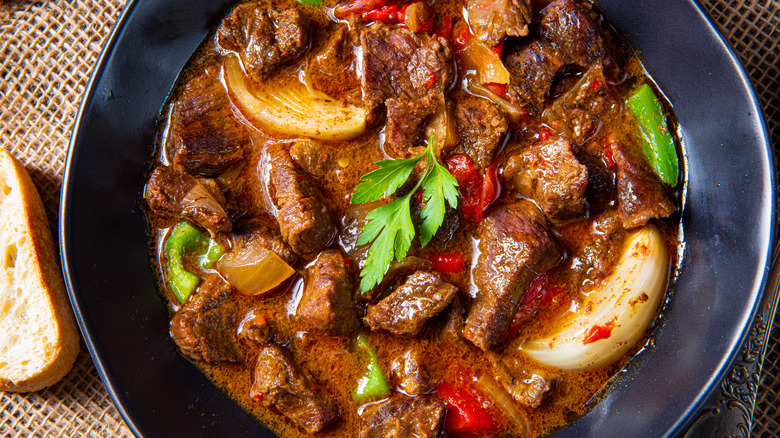 Beef stew in a bowl